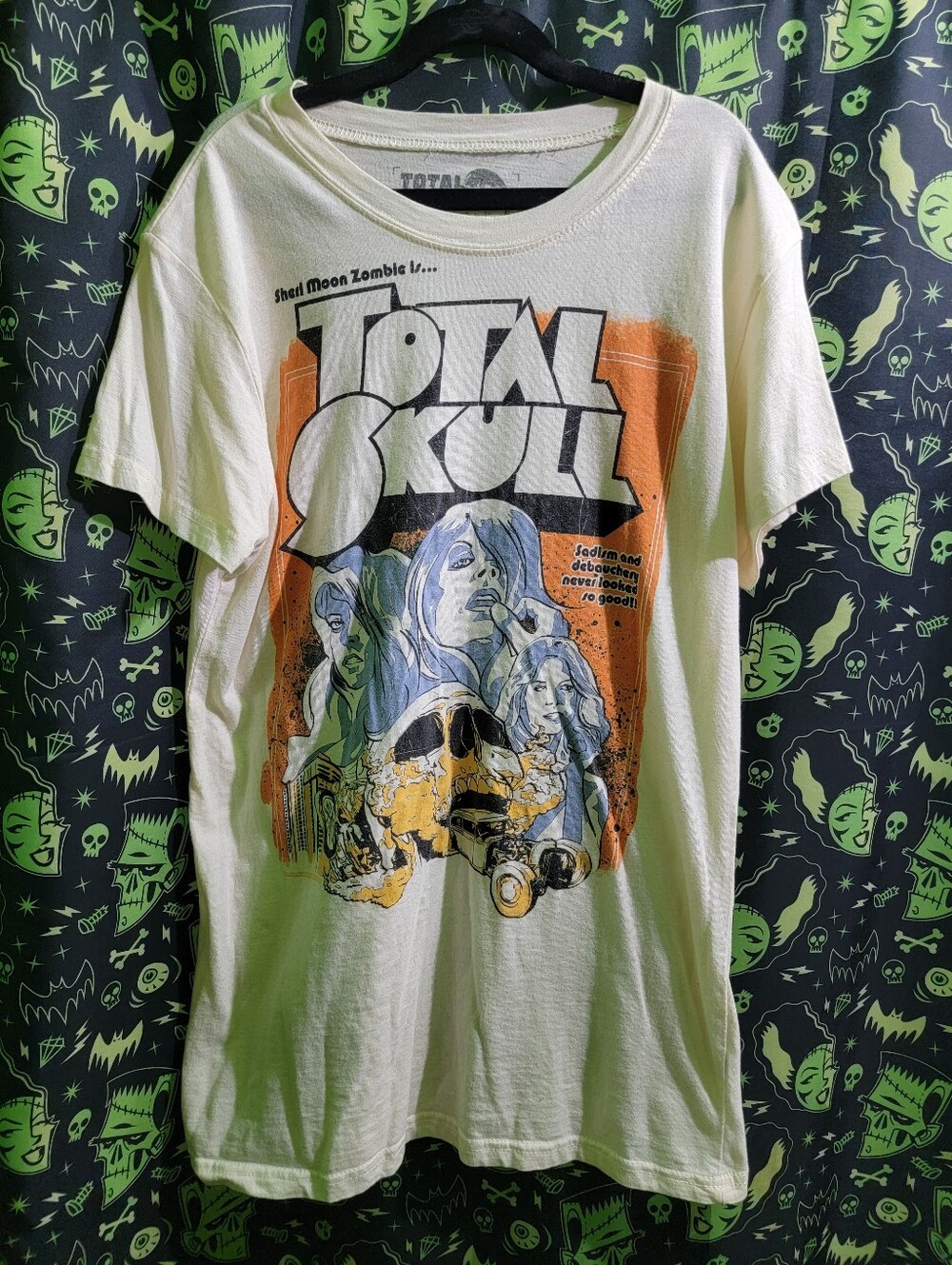RARE Official Total Skull Sheri Moon Zombie Clockwork Orange Graphic Shirt